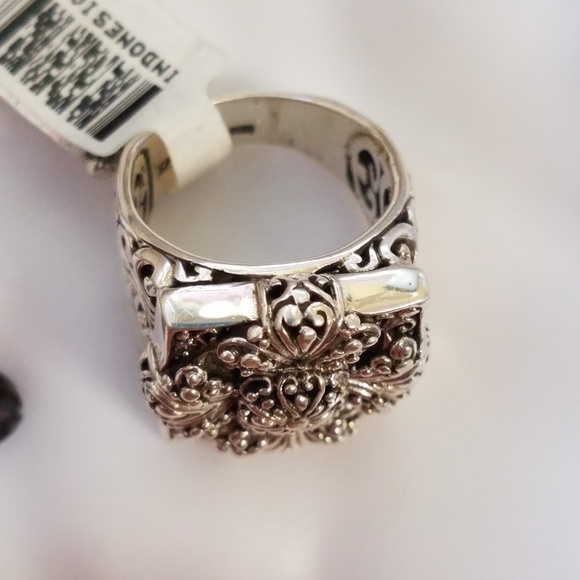 SARDA Sterling Silver Floral Ring NWT JTV 11g - Picture 6 of 7